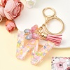 Resin & Acrylic & Faux Suede Tassel Keychain KEYC-YW00124-23-1