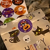 12Pcs Halloween Theme Round Dot Paper Picture Stickers for DIY Scrapbooking STIC-E003-02-5
