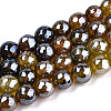 Electroplate Natural Agate Beads Strands G-T131-54M-1