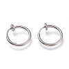 304 Stainless Steel Retractable Clip-on Hoop Earrings X-STAS-O135-01D-1