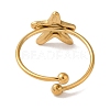 Ion Plating (IP) 304 Stainless Steel Starfish Open Cuff Rings for Women RJEW-M167-08C-G-3