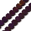 Electroplated Natural Lava Rock Beads Strands G-K388-04B-10-3
