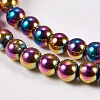 Electroplate Non-magnetic Synthetic Hematite Beads Strands G-J169A-4mm-05-3