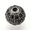 Brass Micro Pave Cubic Zirconia Beads X-ZIRC-Q013-10mm-143B-3