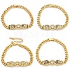 Brass Micro Pave Cubic Zirconia Bracelets BJEW-K261-20G-1