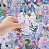 50Pcs Holographic PVC Self-Adhesive Angel Mermaid Gragon Stickers PW-WG83335-01-2