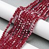 Opaque Solid Color Electroplate Glass Beads Strands EGLA-A039-P4mm-A01-4