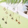 Natural Gemstone Round Beads Dangle Earrings EJEW-JE05141-2