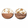 Transparent Resin & Walnut Wood Pendants RESI-T023-10-A01-2