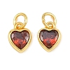 Brass Pave Cubic Zirconia Charms CU-CBA3D67-09G-01-1