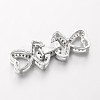 Heart Brass Micro Pave Cubic Zirconia Fold Over Clasps ZIRC-I014-71P-FF-2