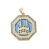 Rack Plating Brass Micro Pave Clear Cubic Zirconia Pendants KK-H474-22G-2