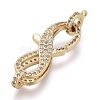 Brass Micro Pave Cubic Zirconia Lobster Claw Clasps ZIRC-M108-03A-G-1