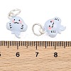 Alloy with Light Sky Blue Enamel Pendants AL-CBA415D-39S-3
