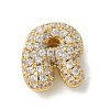 Brass Micro Pave Cubic Zirconia Beads KK-P290-61G-R-1