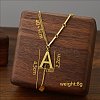 304 Stainless Steel Initial Pendant with Dice Tassel Necklaces FS-WGD823D-01-1