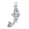 Brass Micro Clear Cubic Zirconia Pendants ZIRC-F120-044P-1