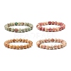 8.5mm Dyed Natural Maifanite/Maifan Stone Round Beads Stretch Bracelet for Girl Women BJEW-JB07178-1