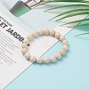 Natural Fossil Bead Stretch Bracelets BJEW-K212-C-015-4