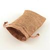 Polyester Imitation Burlap Packing Pouches Drawstring Bags ABAG-R004-14x10cm-03-5