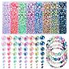 Rainbow ABS Plastic Imitation Pearl Beads OACR-YW0001-79-1