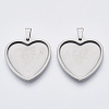 Non-Tarnish 201 Stainless Steel Pendant Cabochon Settings STAS-R101-02-1