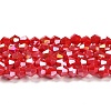 Opaque Solid Color Electroplate Glass Beads Strands EGLA-A039-P4mm-B02-1