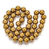 Non-magnetic Synthetic Hematite Beads Strands G-S096-10mm-2-2