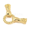 Brass Micro Pave Cubic Zirconia Fold Over Clasps KK-P277-42G-2