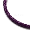 Braided Round Imitation Leather Bracelets Making BJEW-H610-01G-10-3