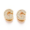 Brass Micro Pave Clear Cubic Zirconia Beads KK-T071-17G-G-1
