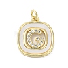 Rack Plating Brass Micro Pave Clear Cubic Zirconia Pendants KK-E102-33G-G-1