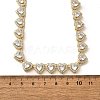 Brass Clear Cubic Zirconia Heart Link Chain Necklaces for Women NJEW-H057-02G-5