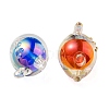 UV Plating Rainbow Iridescent Acrylic Beads OACR-F004-07-2