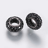 Brass Micro Pave Cubic Zirconia Beads ZIRC-G132-03B-2