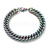Ion Plating(IP) 304 Stainless Steel Cuban Link Chain Bracelets STAS-A028-B064MC-1