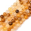 Natural Yellow Hematoid Quartz Round Beads Strands X-G-F266-09-8mm-5