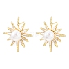 Brass Micro Pave Clear Cubic Zirconia Stud Earrings EJEW-F405-03G-2