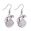 Natural Quartz Crystal Chameleon Dangle Earrings with Crystal Rhinestone EJEW-A092-10P-10-2