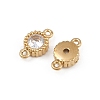 304 Stainless Steel Pave Clear Cubic Zirconia Flat Round Links Connector Charms STAS-F322-12G-2