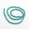 Opaque Solid Color Crystal Glass Rondelle Beads Strands X-EGLA-F049A-03-3