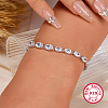 Rhodium Plated 925 Sterling Silver Link Chain Bracelet XB8775-4