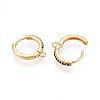 Brass Micro Pave Cubic Zirconia Hoop Earring Finding KK-N261-51A-G-2