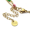Ion Plating(IP) 304 Stainless Steel Cable & Enamel Heart Link Chains Double Layer Necklace NJEW-C012-01G-3