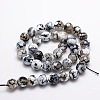 Dyed Natural Fire Crackle Agate Faceted Round Beads Strands G-E320C-10mm-07-2