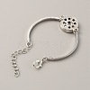 Alloy Interchangeable Snap Link Bracelet Settings with Iron Curved Rectangle BJEW-WH0014-006-2