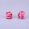 Colorful Pattern Printed Silicone Beads SI-JX0022A-18-1