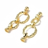 Brass Micro Pave Cubic Zirconia Fold Over Clasps KK-P223-50G-3