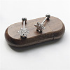 316L Surgical Stainless Steel Snowflake Straight Barbell 15 Gauge Piercing Tongue Rings for Women Men FS-WGAECD9-01-4