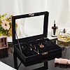 12-Slot Rectangle Wood Covered with Velvet pendant Necklace Jewelry Storage Presentation Box CON-WH0095-18-4